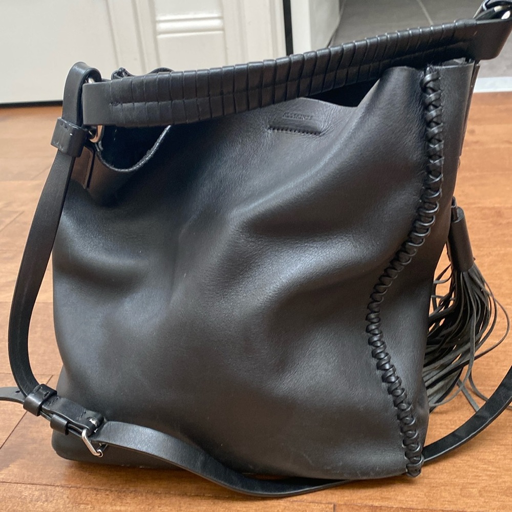 All Saints leather bucket bag